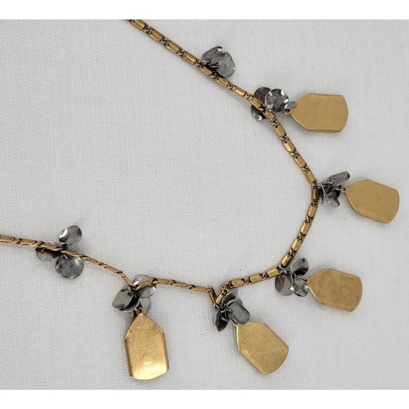 J. Crew Mixed Metal Glass Rhinestone Costume Statement Necklace Faux Opal - Picture 4 of 7